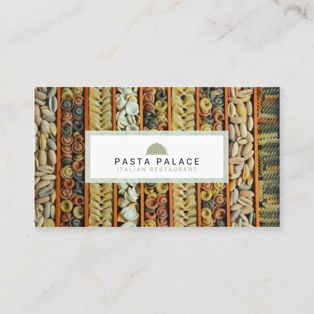 Tarjeta De Visita Restaurante moderno de pasta (Anverso)