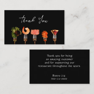 Tarjeta De Visita Restaurante moderno Gracias a ti/tenedores de comi