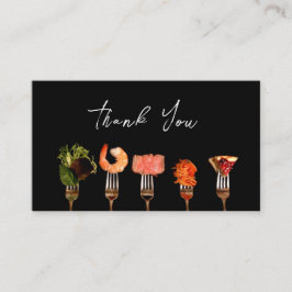 Tarjeta De Visita Restaurante moderno Gracias a ti/tenedores de comi