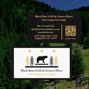 Tarjeta De Visita Restaurante Oso Negro Tribal del Suroeste Rústico