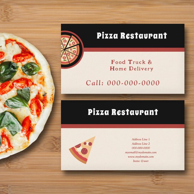Tarjeta De Visita Restaurante Pizza (Pizza Restaurant Business Card)