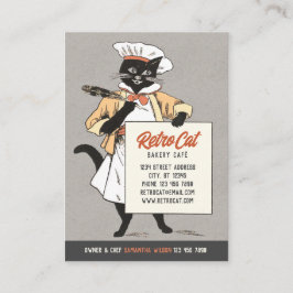 Tarjeta De Visita Restaurante Retro Bakery Cafe Cat Chef CC1221
