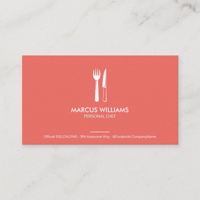 Tarjeta De Visita Restaurante Silverware (Anverso)