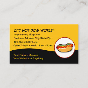 Tarjeta De Visita Restaurante Temático Guay And Trendy Hotdog