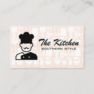 Tarjeta De Visita Restaurante Utensils   Logotipo del chef