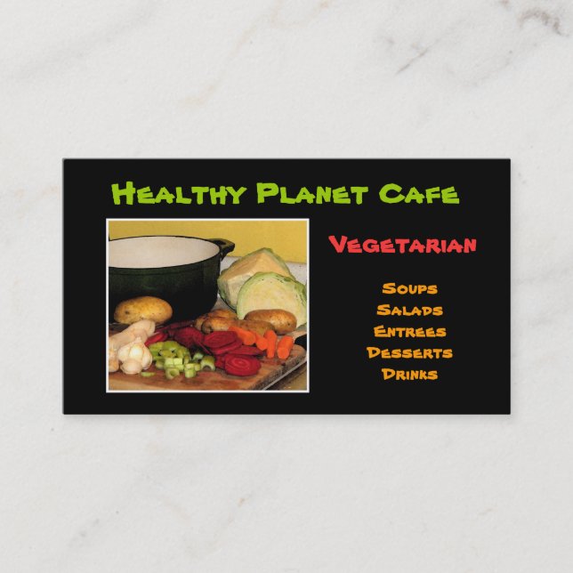 Tarjeta De Visita Restaurante vegetariano (Anverso)