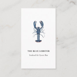 Tarjeta De Visita Restaurante Watercolor Blue Lobster