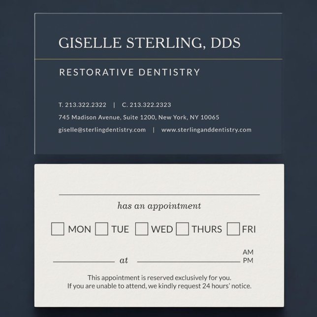 Tarjeta De Visita Restorative Dentistry Office Appointment Reminder (Subido por el creador)