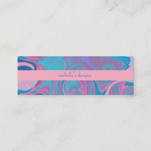 Tarjeta de visita Resumen Azul Rosa Skinny