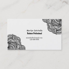 Tarjeta De Visita Resumen blanco y negro contemporáneo