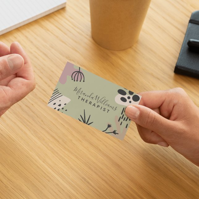 Tarjeta De Visita Resumen bohemio tranquilo (Bohemian Tranquil Terracotta Abstract Business Card)