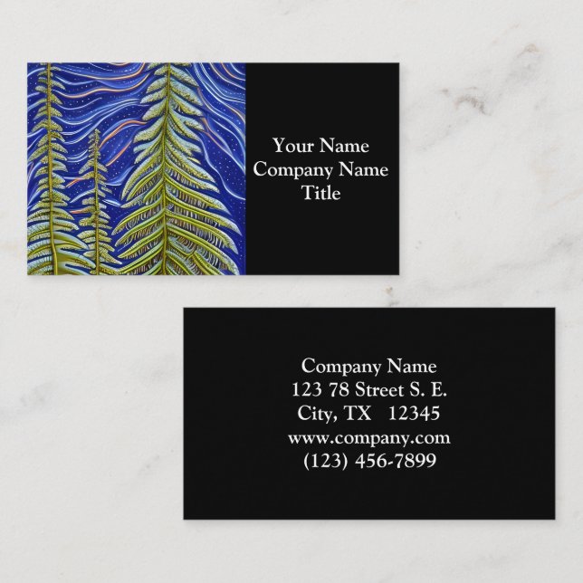 Tarjeta De Visita Resumen caprichoso Evergreens (Anverso / Reverso)