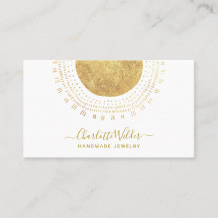 Tarjeta De Visita Resumen Círculo dorado Joyas hechas a mano