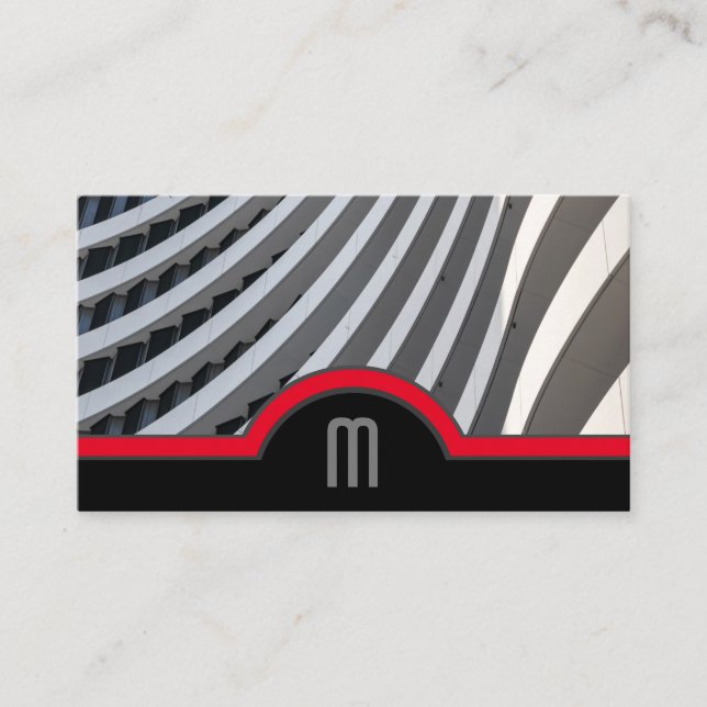 Tarjeta De Visita Resumen círculos tonos rojos grises rojo arquitect (Anverso)