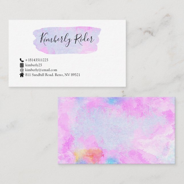Tarjeta De Visita Resumen de acuarela (Anverso / Reverso)