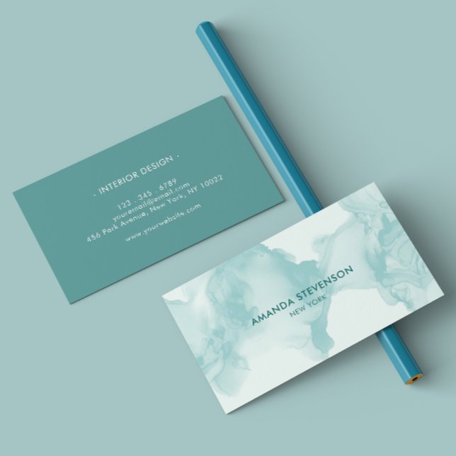 Tarjeta De Visita Resumen de acuarela moderna (Subido por el creador)