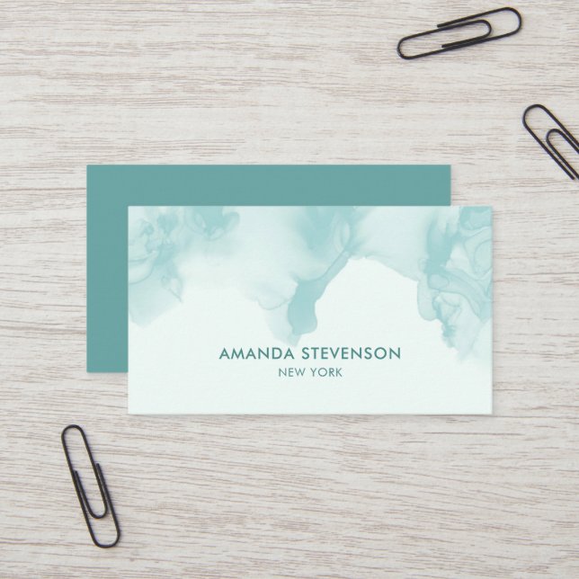 Tarjeta De Visita Resumen de acuarela moderna (Anverso/Reverso In Situ)