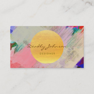 Tarjeta De Visita Resumen de acuarela moderna Guay elegante