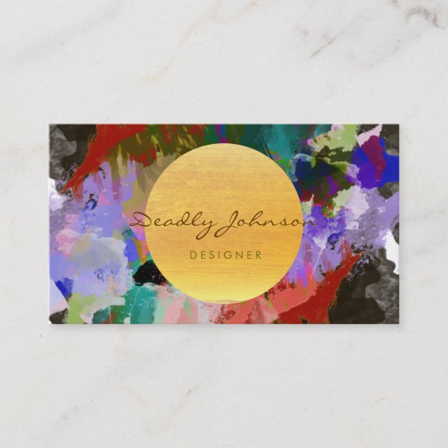 Tarjeta De Visita Resumen de acuarela moderna Guay elegante (Anverso)