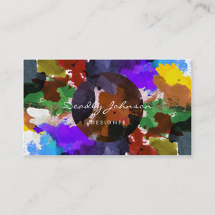 Tarjeta De Visita Resumen de acuarela moderna Guay elegante