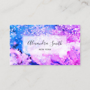 Tarjeta De Visita Resumen de artista de maquillaje de color púrpura 