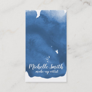 Tarjeta De Visita Resumen de color de agua azul trazo de brocha de s