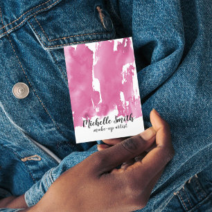 Tarjeta De Visita Resumen de color de agua color rosa trazo de broch