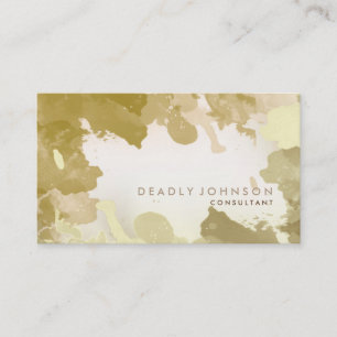 Tarjeta De Visita Resumen de color de agua elegante Guay amarillo do