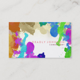 Tarjeta De Visita Resumen de color de agua Elegante Guay Rosa multic
