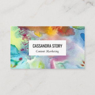 Tarjeta De Visita Resumen de cuadros de acuarela pintados a mano