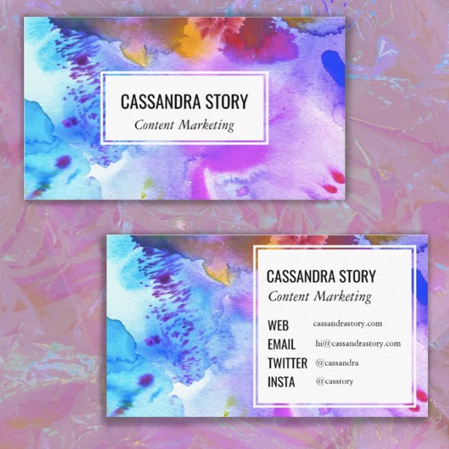 Tarjeta De Visita Resumen de cuadros de acuarela pintados a mano (Subido por el creador)