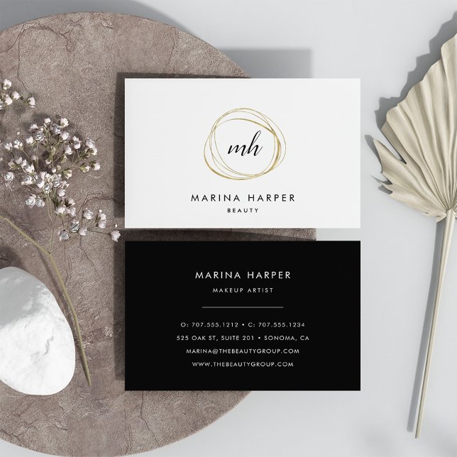 Tarjeta De Visita Resumen de Faux Gold moderno (Subido por el creador)