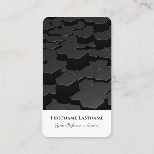 Tarjeta De Visita Resumen de formas hexagonales en diseño óptico 3d (Anverso)