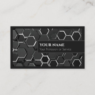 Tarjeta De Visita Resumen de formas hexagonales en diseño óptico 3d