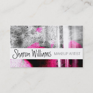 Tarjeta De Visita Resumen de Fuchsia, Gris y Black Grain Photo Art