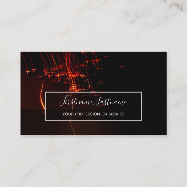 Tarjeta De Visita Resumen de fuegos artificiales lluvia larga exposi (Anverso)