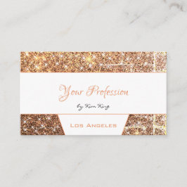 Tarjeta De Visita Resumen de Glam Bling, Purpurina Flashy Gold con f