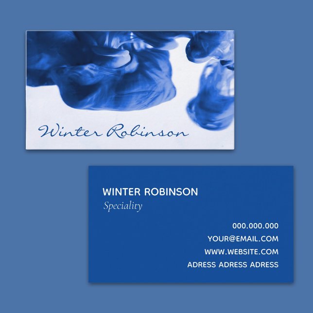 Tarjeta De Visita Resumen de la demanda azul mínimo profesional (Simple design for painter, artist, business card )