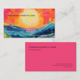 Tarjeta De Visita Resumen de la puesta de sol en el campo