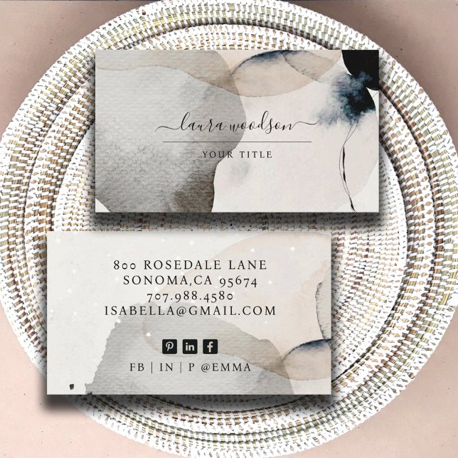 Tarjeta De Visita Resumen de las formas de acuarela de tierra Profes (Subido por el creador)