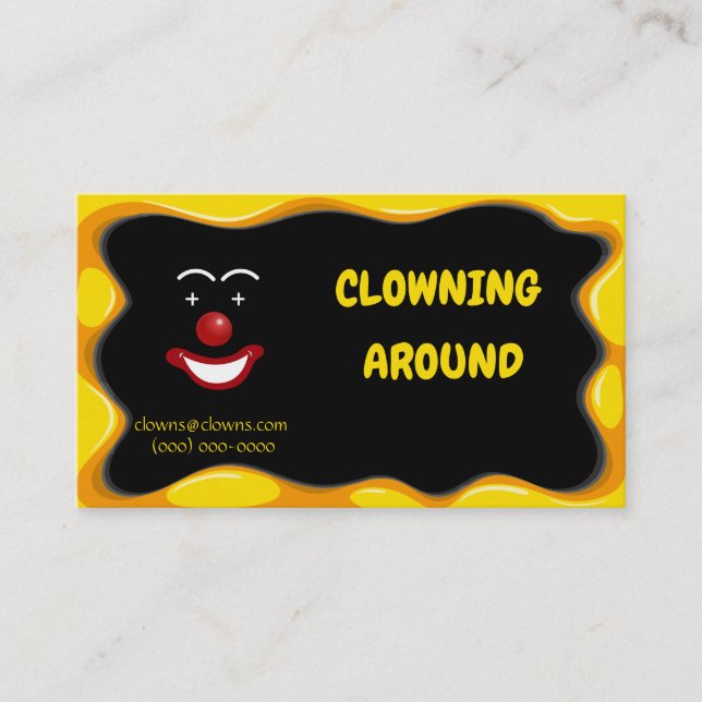 Tarjeta De Visita Resumen de Logos de Clown Entertainers (Anverso)