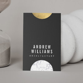 Tarjeta De Visita Resumen de mármol modernista, oro, diseñador grieg