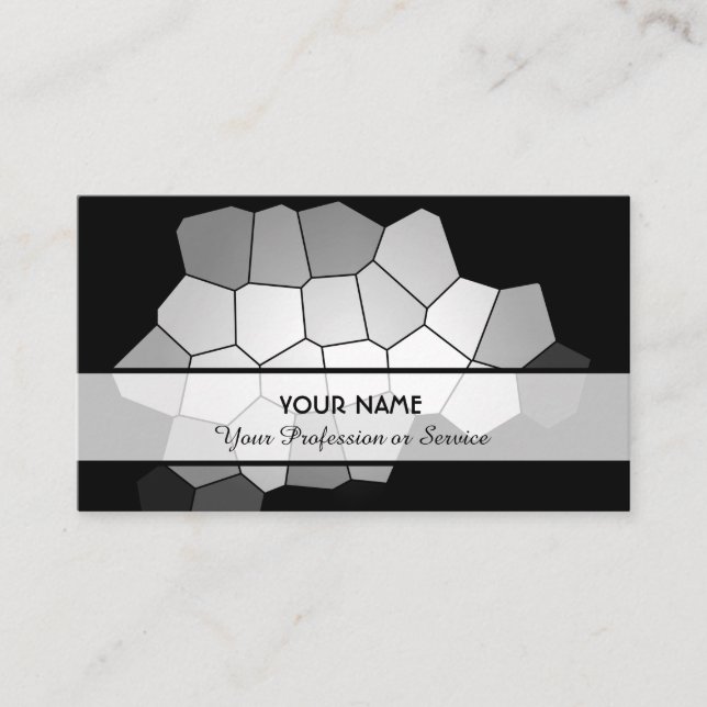 Tarjeta De Visita Resumen de mosaicos en blanco y negro patrón busi (Anverso)