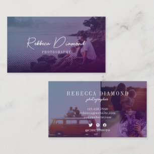 Tarjeta De Visita Resumen de Ombre Violet Superposición de 4 fotos S