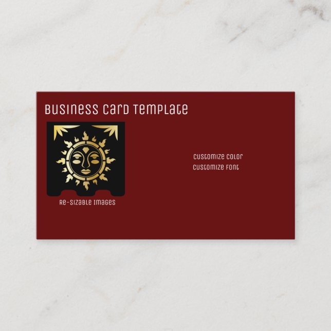 Tarjeta De Visita Resumen de oro metálico Aztec (Anverso)
