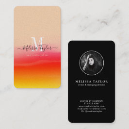 Tarjeta De Visita Resumen de oro rosa elegante Holográfico monograma