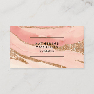 Tarjeta De Visita Resumen de oro Rosa y Purpurina dorado