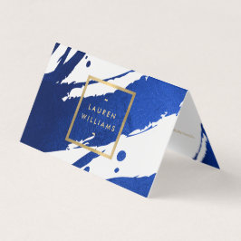 Tarjeta De Visita Resumen de pinceles azules índigo