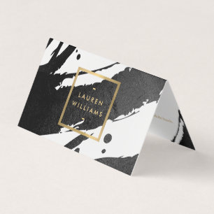 Tarjeta De Visita Resumen de pinceles de tinta negra