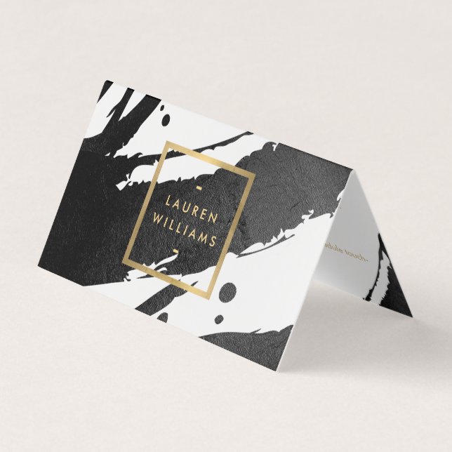 Tarjeta De Visita Resumen de pinceles de tinta negra (Anverso)